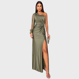 Seren | Elegant Silk Dress with Slit