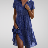 Pippa | Short-Sleeved Midi Shirt Dress