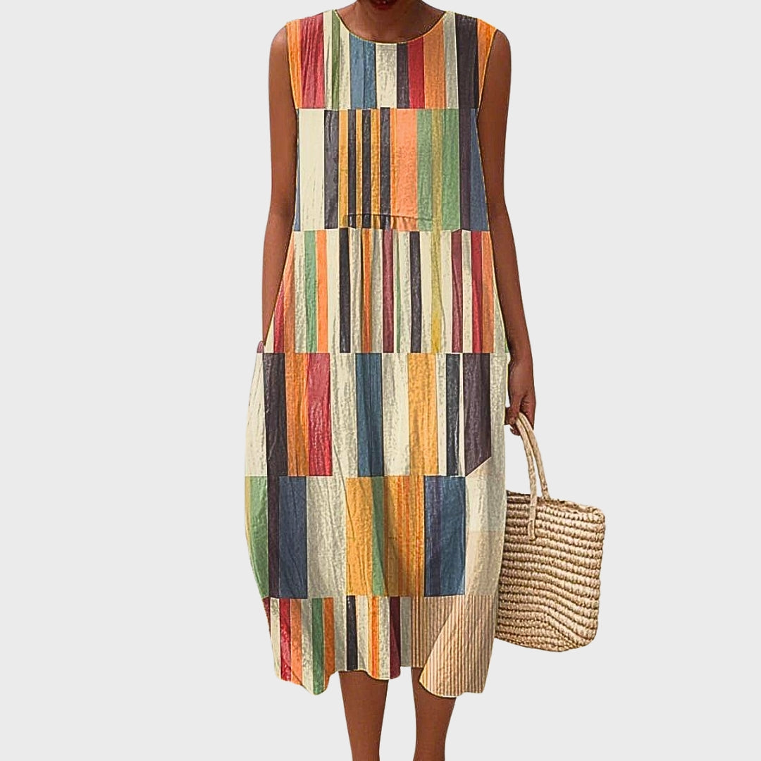 Hazel | Geometric Cotton Dress