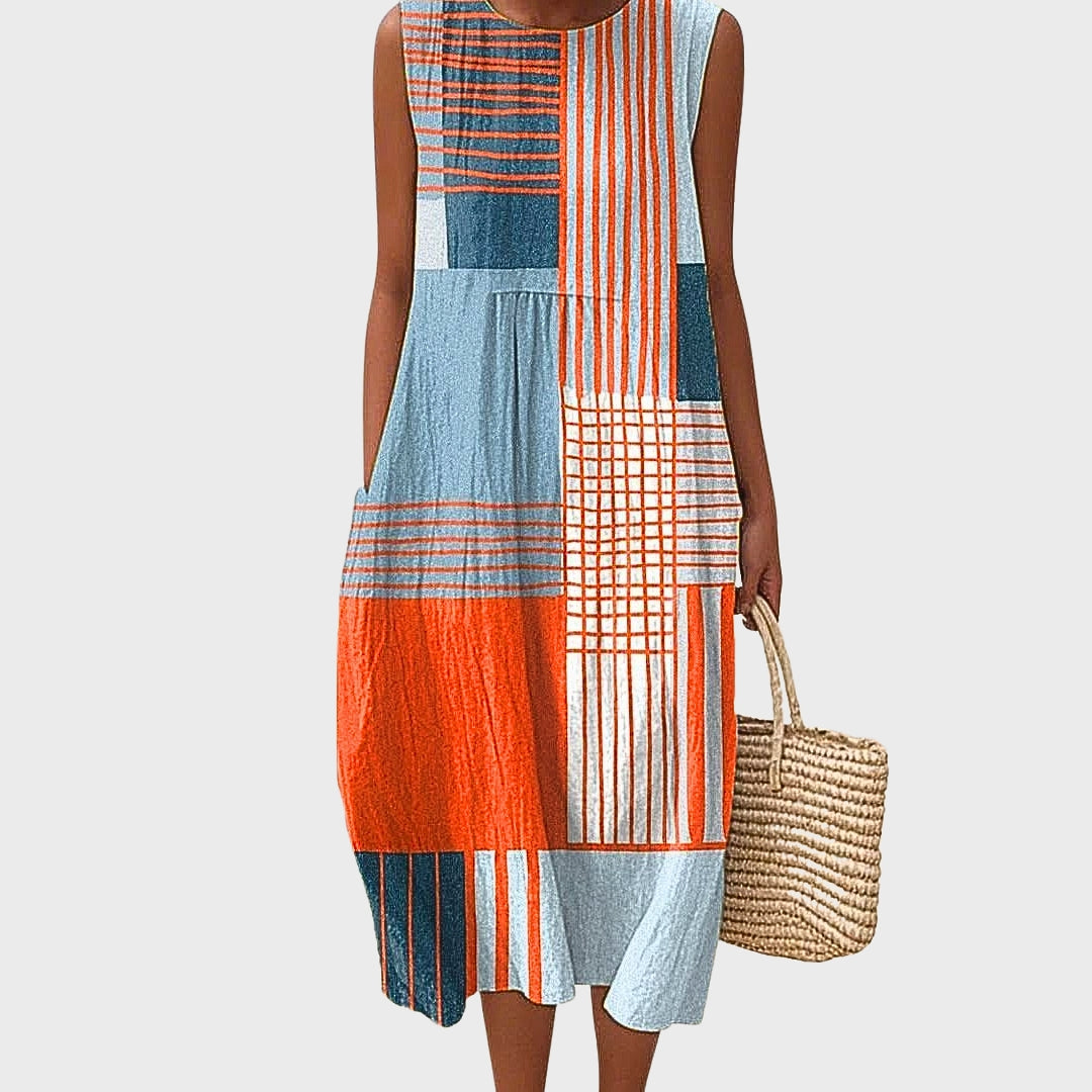 Hazel | Geometric Cotton Dress