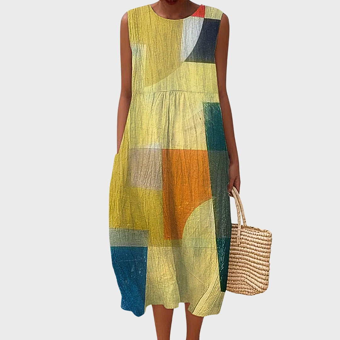 Hazel | Geometric Cotton Dress