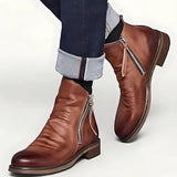 Leonardo - Side Zip Leather Ankle Boots