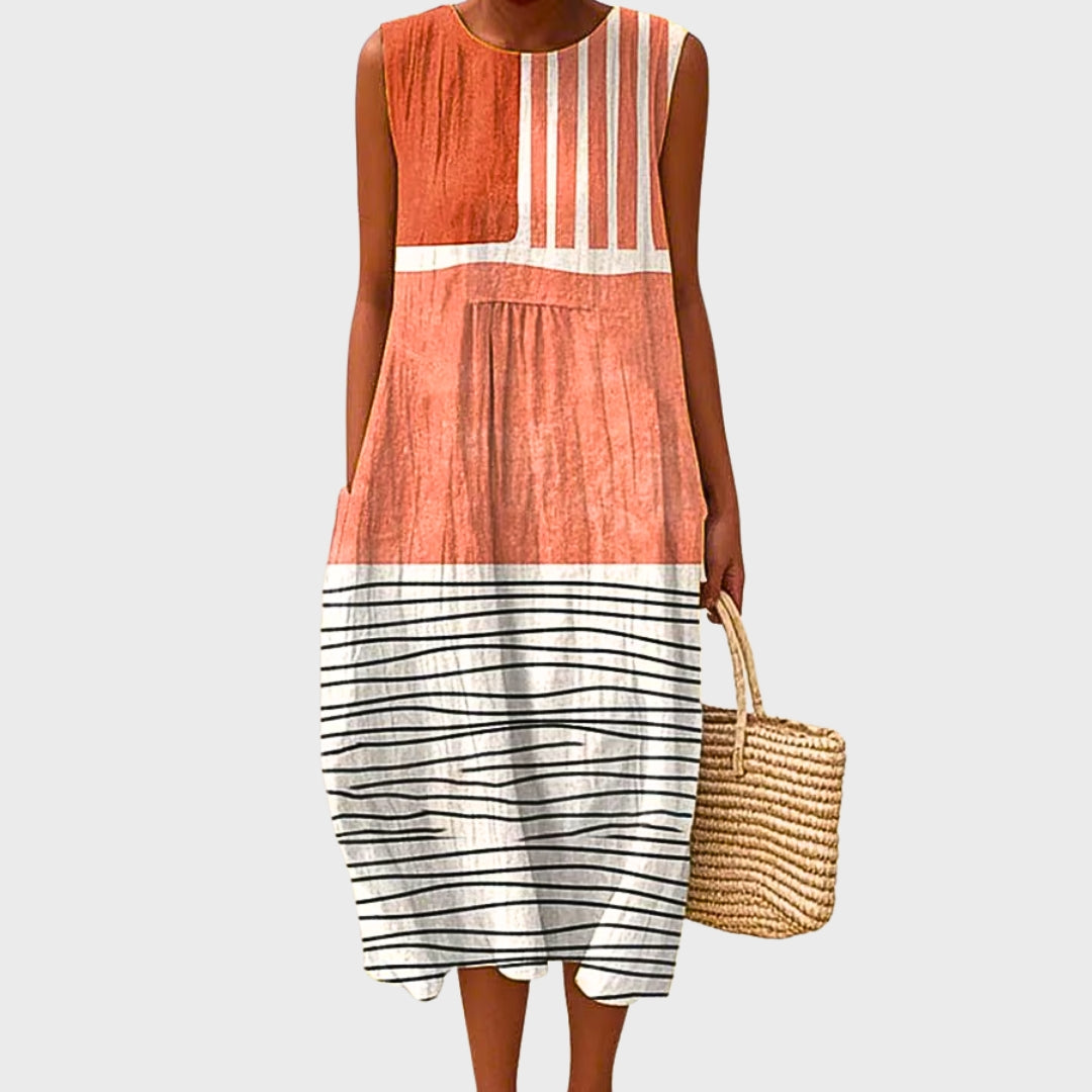 Irene | Vintage Geometric Cotton Dress