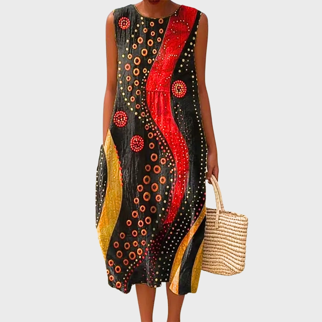 Irene | Vintage Geometric Cotton Dress