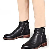 Leonardo - Side Zip Leather Ankle Boots