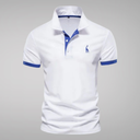 White with Blue Trim