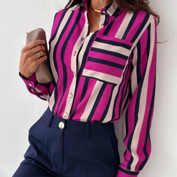 Nina | Elegant Women's Blouse with Satin Print